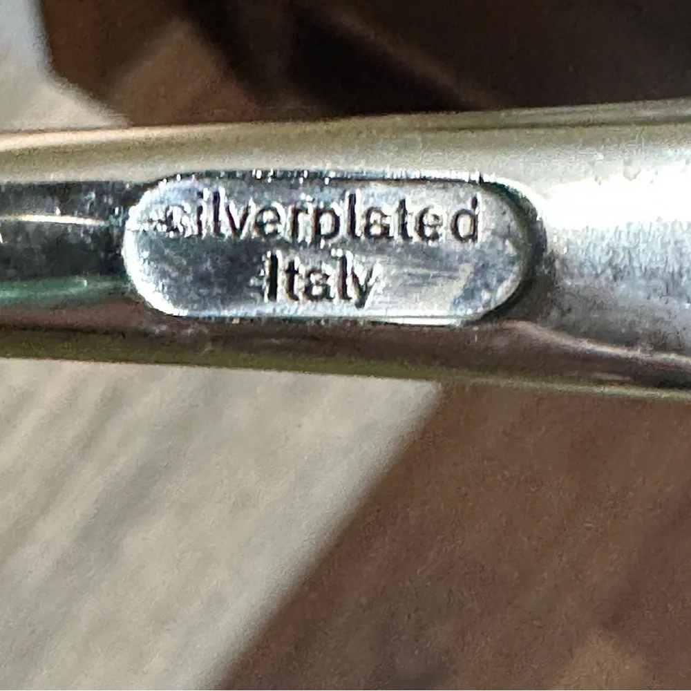 Silver Plate.Salad‎ Serving Set Large Fork and Spoon Italy